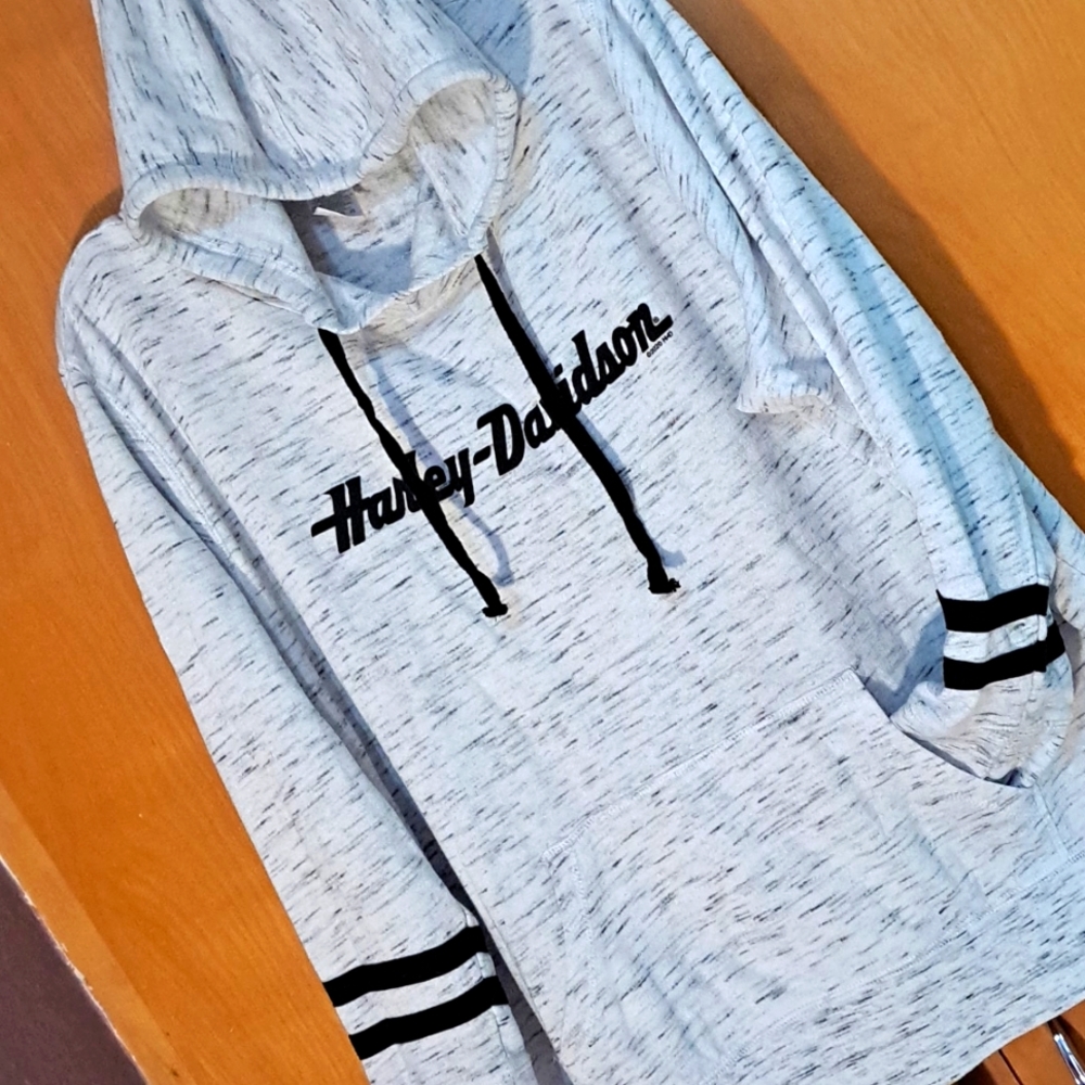Harley Davidson women's pull over, long sleeve hoodie, white & black, size 3X